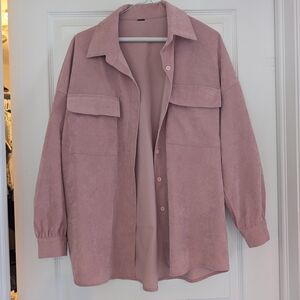 Pink Corduroy Button-Up Shirt
